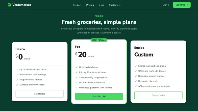 Cornershop App — Web · pricing