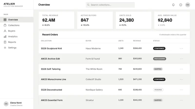COS Gallery Minimal — Web · dashboard