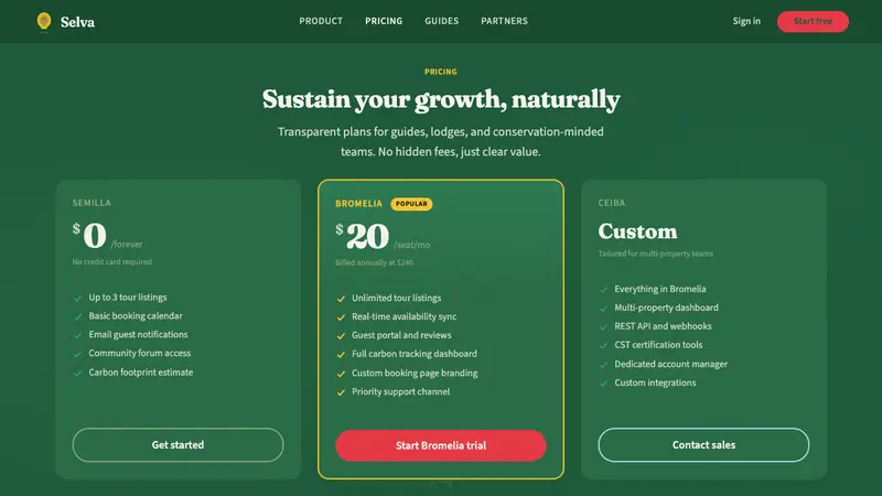 Costa Rica Pura Vida Eco — Web · pricing