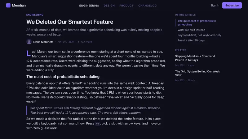 Cron Calendar — Web · article