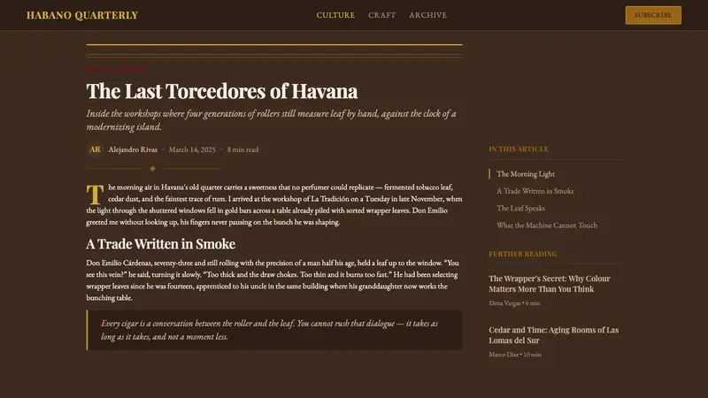 Cuban Habano Cigar — Web · article