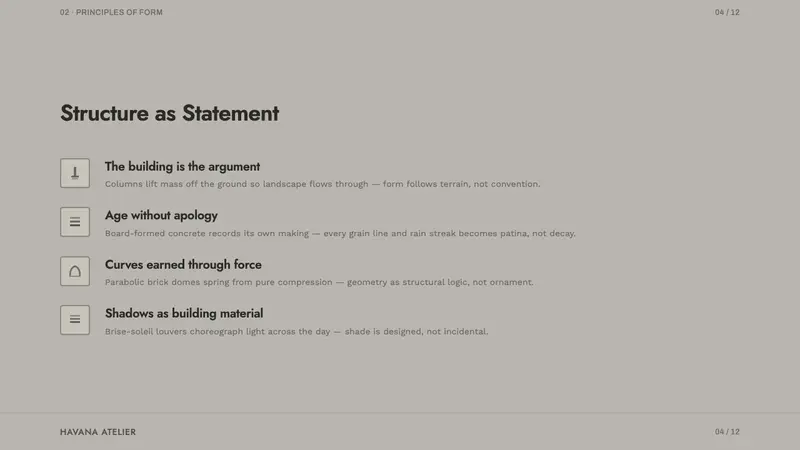 Havana Modernist Gray — Slides · content