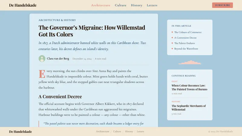 Curaçao Handelskade Pastel — Web · article