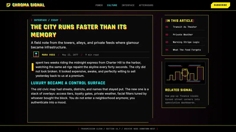 Cyberpunk 2077 Night City Yellow — Web · article
