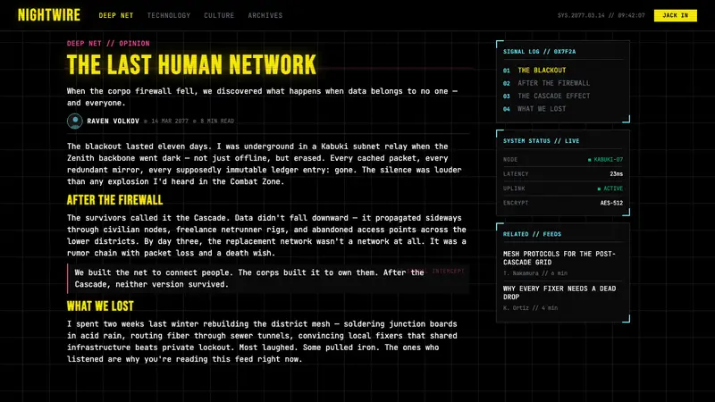 Cyberpunk 2077 (Screen UI) — Web · article