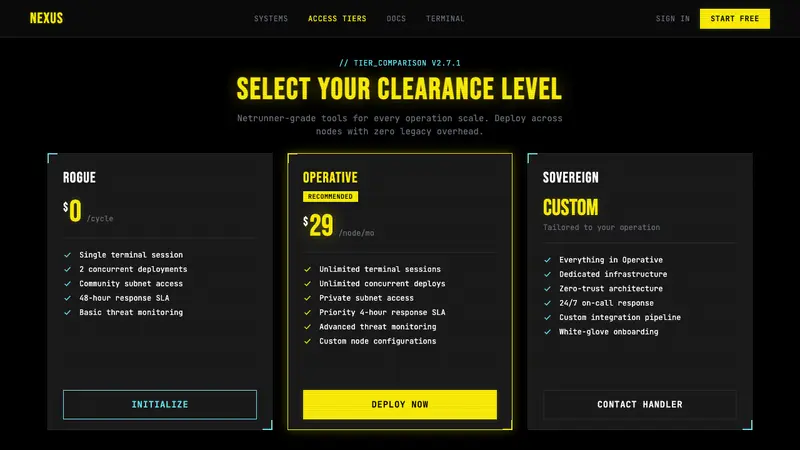 Cyberpunk 2077 (Screen UI) — Web · pricing