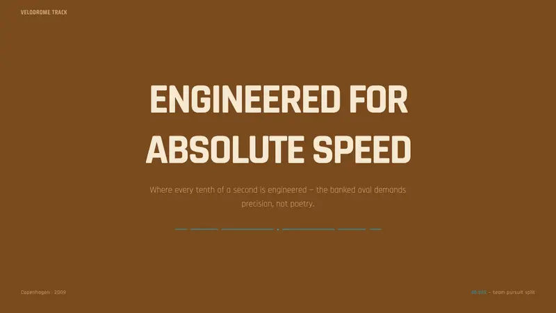 Velodrome Track — Slides · cover