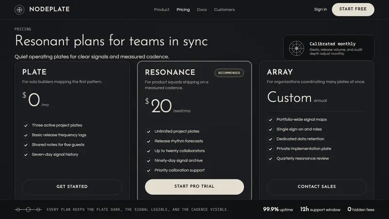 Cymatics Standing Wave — Web · pricing