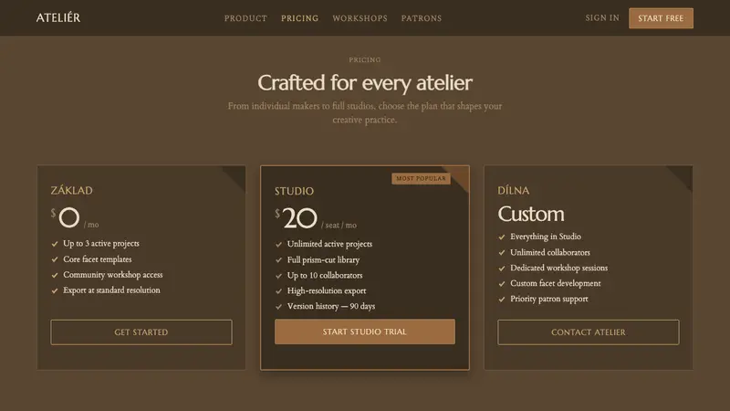 Czech Cubist Decorative Arts — Web · pricing