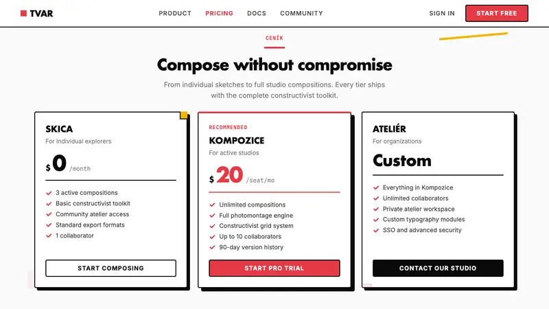 Czech Devětsil Avant-Garde — Web · pricing