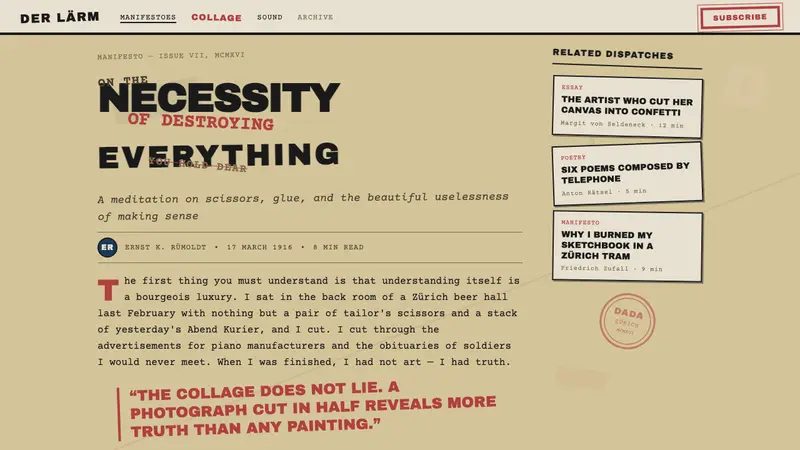 Dadaism (Zürich 1916) — Web · article