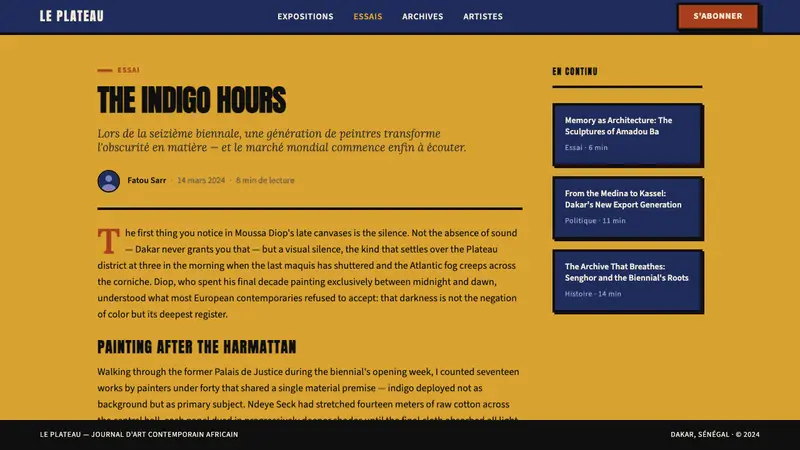 Dak'Art Biennale — Web · article