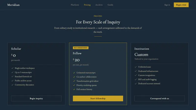On Growth and Form — Web · pricing
