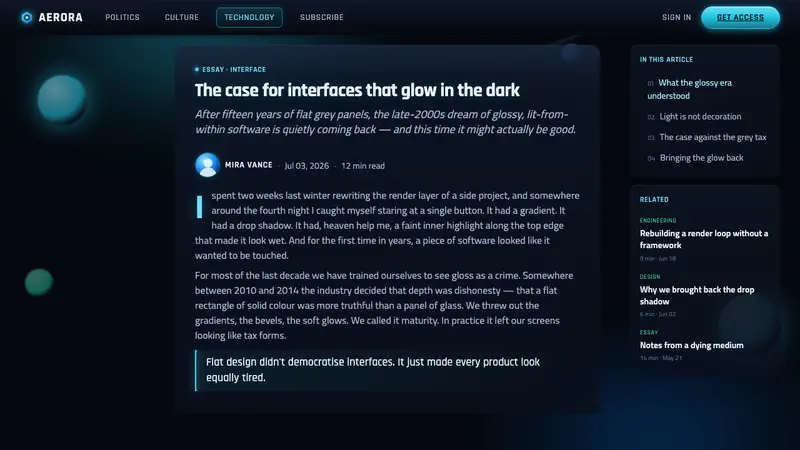 Dark Aero — Web · article