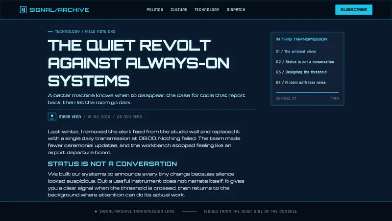 Data 70 Techno Display — Web · article