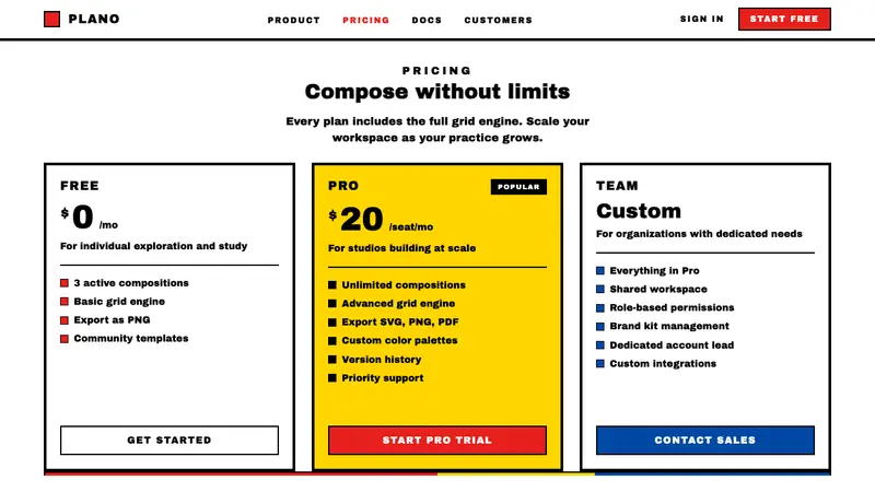 De Stijl — Web · pricing