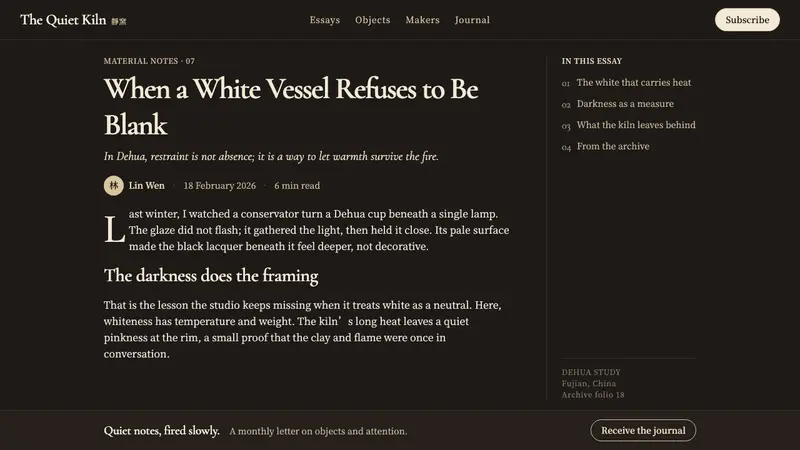 Dehua Blanc de Chine — Web · article