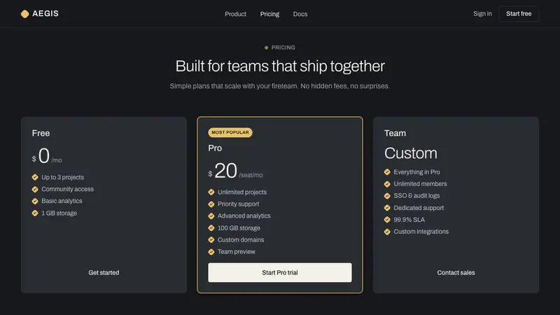 Destiny — Web · pricing