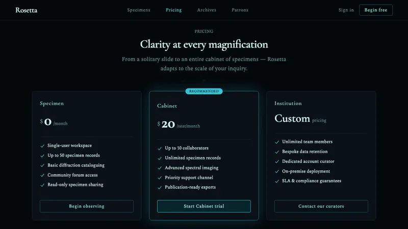Diatom Arrangement — Web · pricing