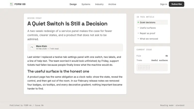 Dieter Rams / Braun — Web · article
