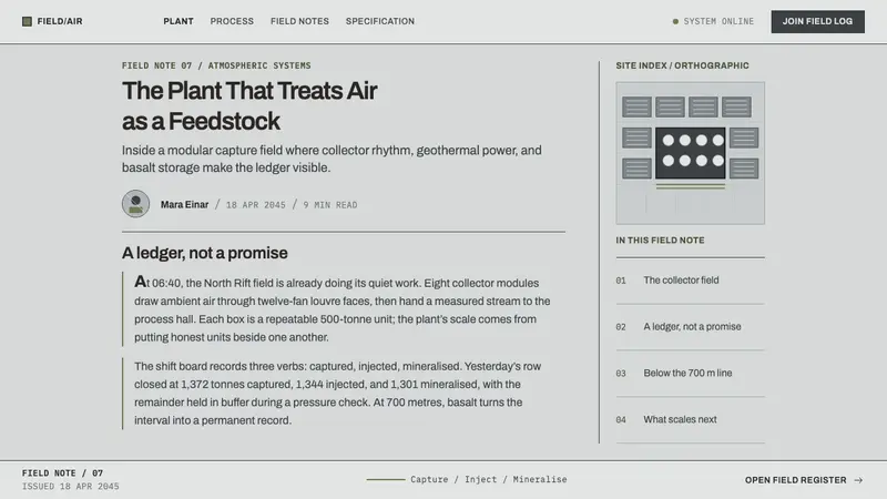 Direct Air Capture Plant — Web · article