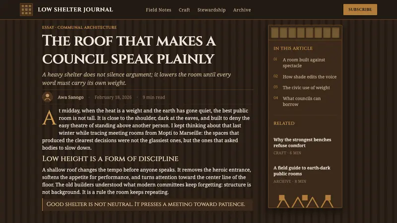 Dogon Toguna Shelter — Web · article