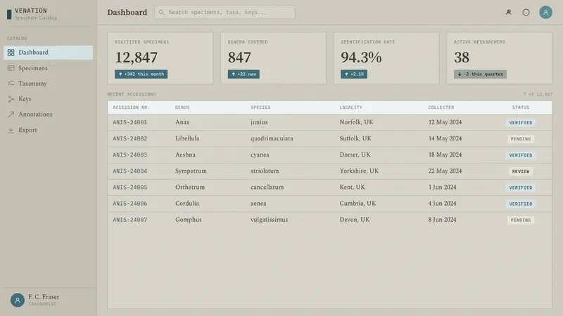 Dragonfly Wing Venation — Web · dashboard