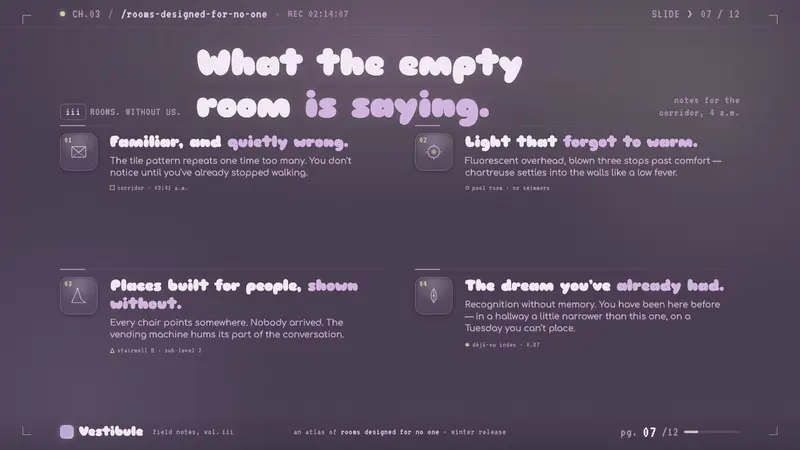 Dreamcore Liminal — Slides · content