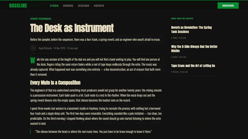 Dub Soundsystem — Web · article