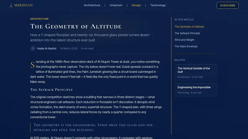 Burj Khalifa Tower — Web · article