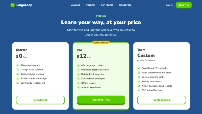 Duolingo 2024 — Web · pricing