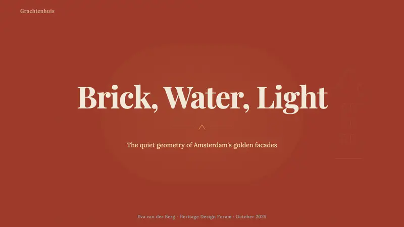 Amsterdam Canal House — Slides · cover