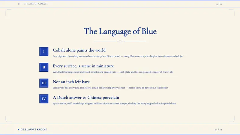 Delft Blue Pottery — Slides · content