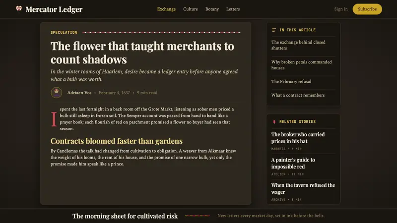 Dutch Tulip Mania — Web · article