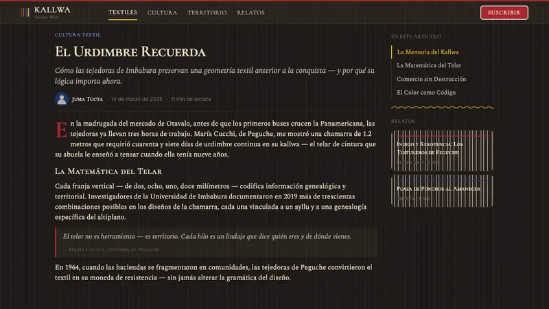 Ecuadorian Otavalo Cochineal Loom — Web · article