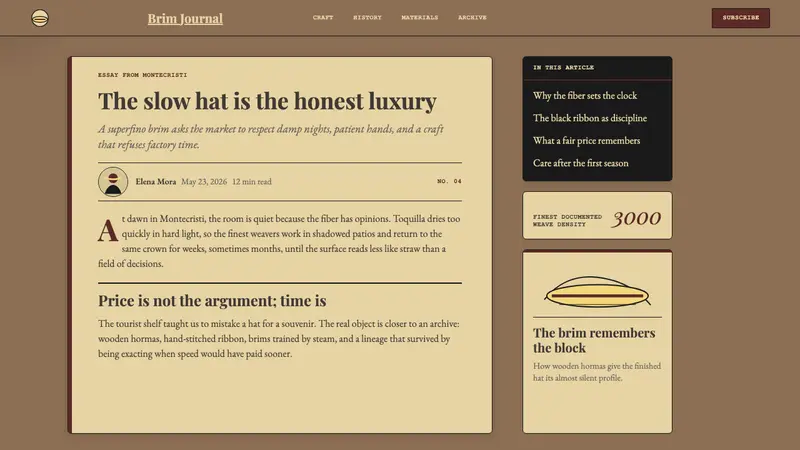 Ecuadorian Montecristi Panama Hat — Web · article