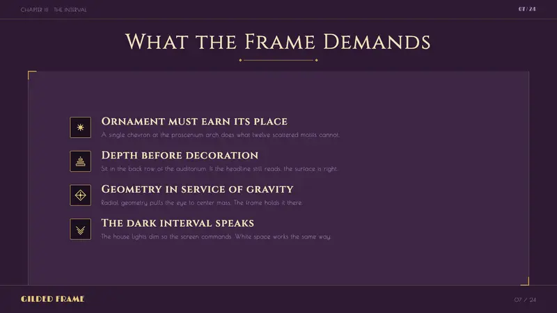 Velvet Cinema Deco — Slides · content