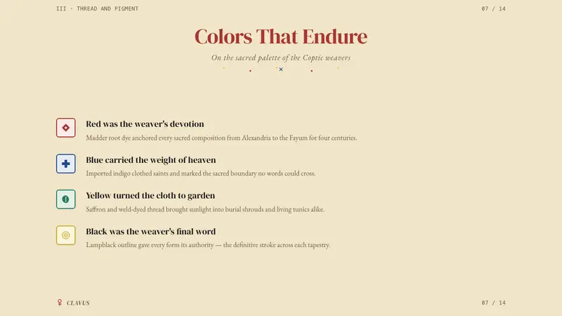 Egyptian Coptic Textile — Slides · content
