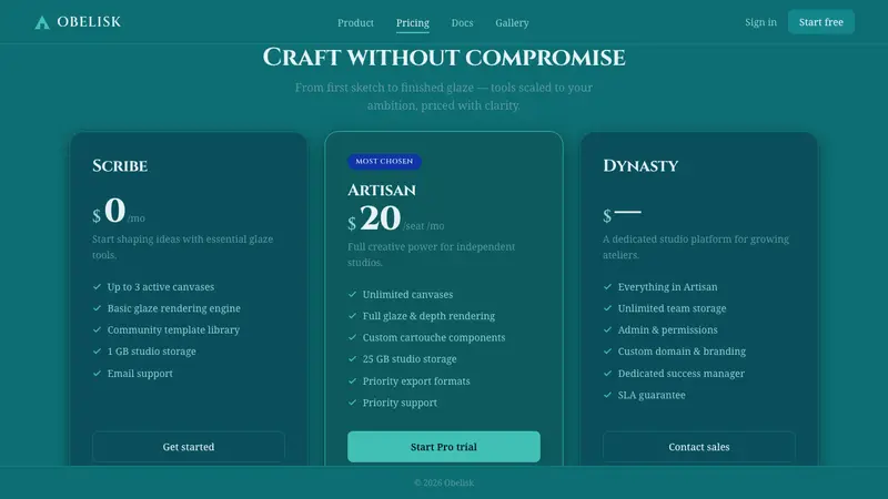 Egyptian Faience — Web · pricing
