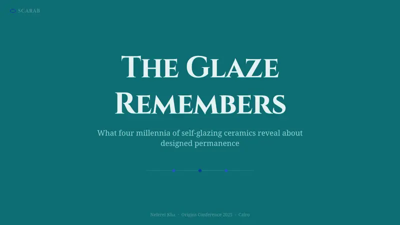 Egyptian Faience — Slides · cover