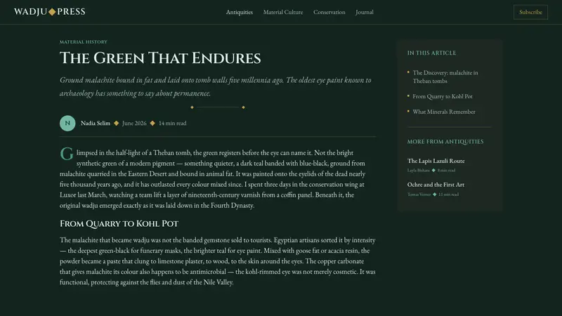 Egyptian Malachite Pigment — Web · article