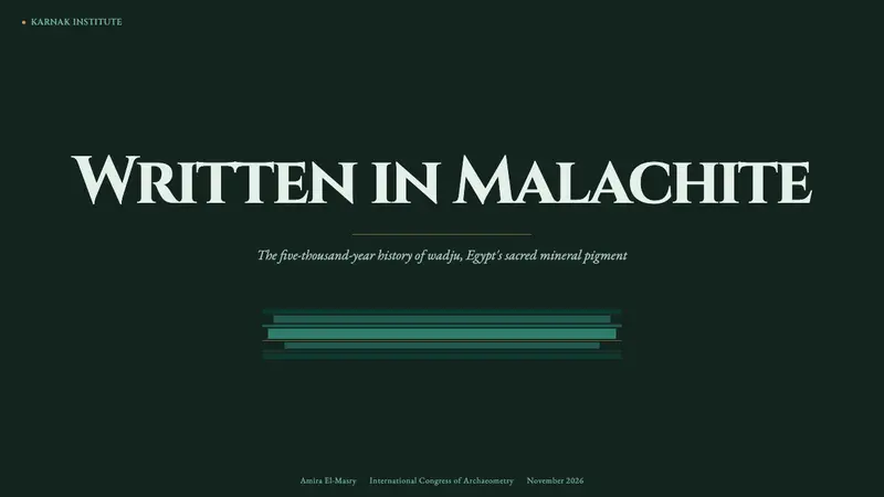 Egyptian Malachite Pigment — Slides · cover
