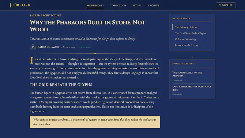 Egyptian Pharaonic — Web · article
