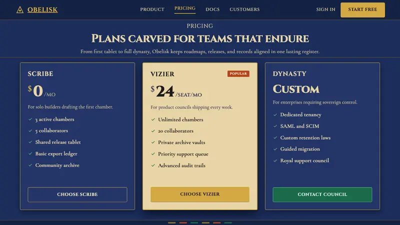 Egyptian Pharaonic — Web · pricing