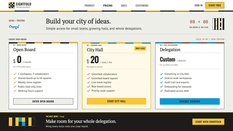 Chess City Elista — Web · pricing