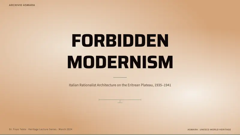Eritrean Asmara Italian Modernism — Slides · cover