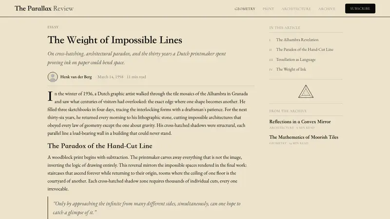 M.C. Escher Impossible — Web · article