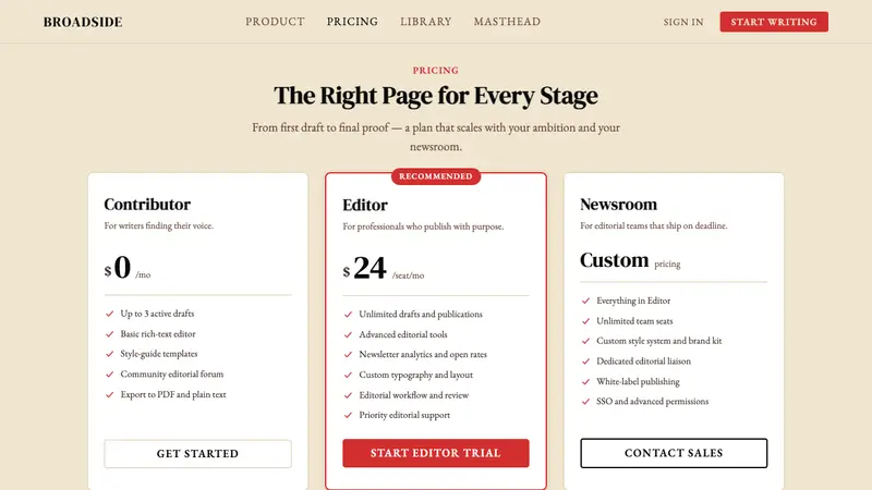 Esquire Magazine — Web · pricing