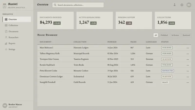 Estonian Limestone Gray — Web · dashboard