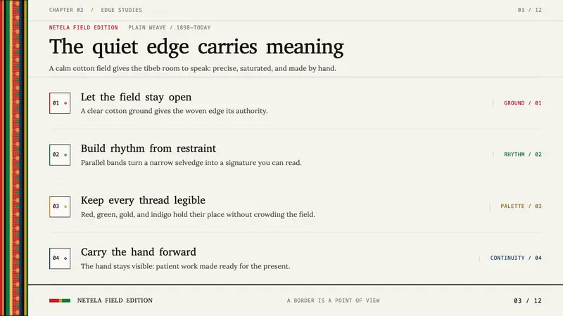 Ethiopian Tibeb Border — Slides · content